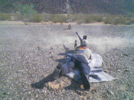 Mikey firing the 20mm Lahti