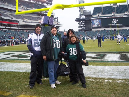 On the field before the Eagle game, Dec 2007