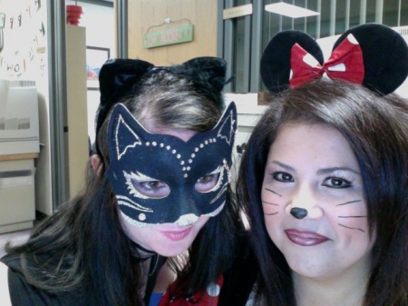 Sylvia and Tanya at the office Halloween 2010