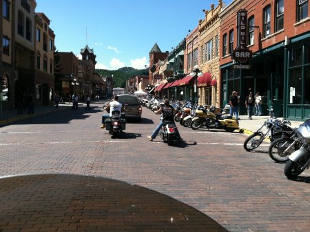 Deadwood, SD Where Wild Bill was shot. Deadman's hand, aces and eights.