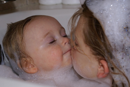 Natalie and Ainsleigh - bubble fun