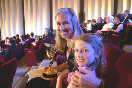 Marie and Ari with the Emmy