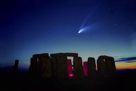 Comet Hale-Bopp over Stonehenge England