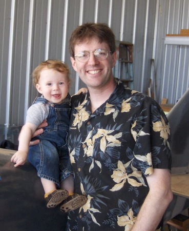 Daniel and Alexander at Grandpa Gene's Hangar