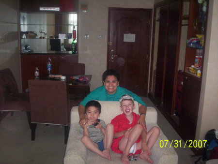 Cathy and Boys in China