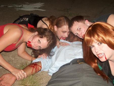 On the set of a horror flick
