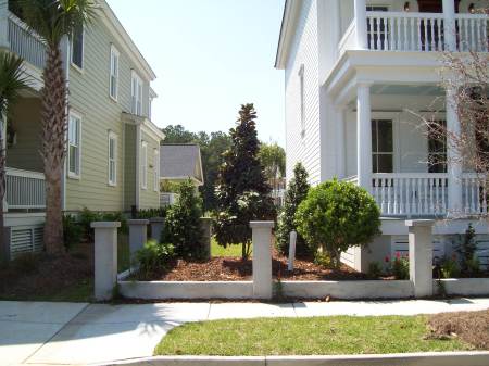 small courtyard on other side of house