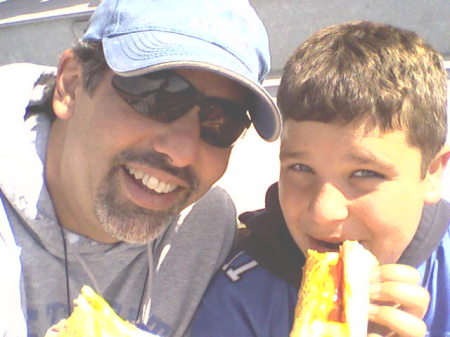 My son and I at Lions 49ers Game Sept 2008