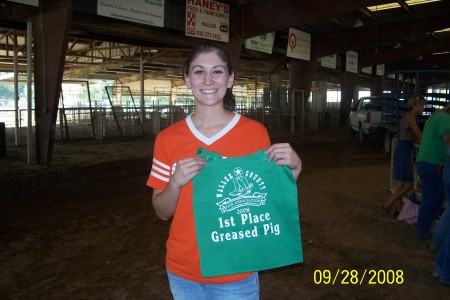 Greased pig winner