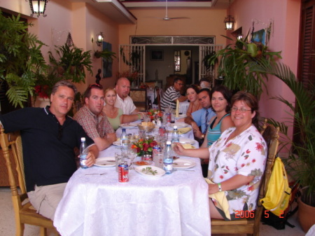 Friends out for dinner in Havana