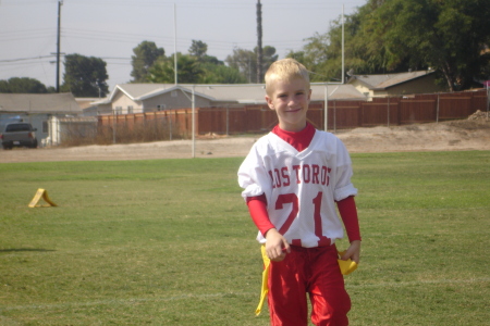 Trevor, my youngest playing flag football