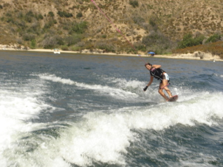 Boarding at the lake