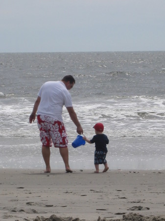 Watching my boys on the beach