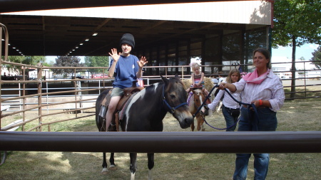 Bo on a pony ride-Oregon