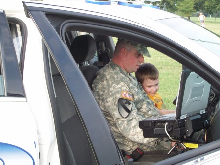 Spc Brandon Sloce and son Cameron