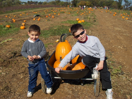 Nicholas & Ryan at the pumpkin patch