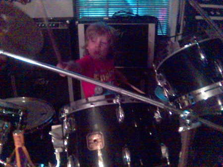 Brayden at band practice