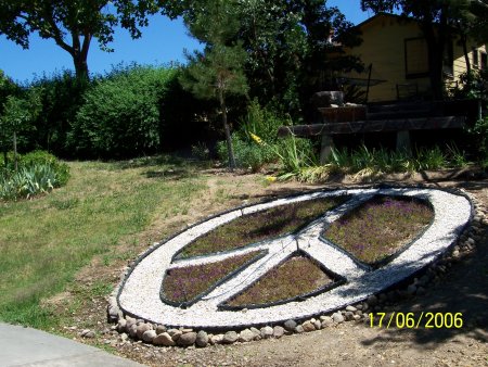 Peace Sign made of Rock