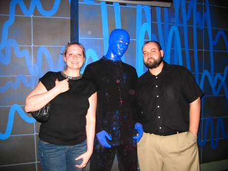My Fiancee Dustin and Myself at Blue Man Group
