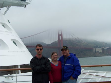 Cameron, Kiersten and me under the Golden Gate