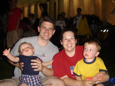 Fireworks in front of Lincoln Memorial