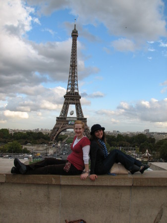 With my best friend at the Eiffel Tower