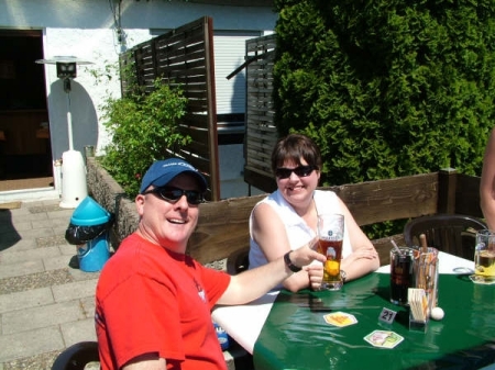 Holly and Karl at a Biergarten in Schoinach