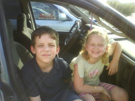 my kids in my Jeep