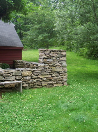 Loose Rubble Stone Fireplace