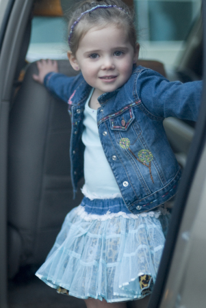 Sophie in the car!