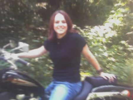 Diane on her motorcyle