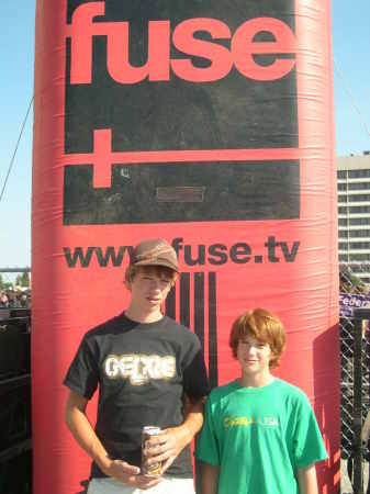 Jake and tall friend backstage Warped Tour