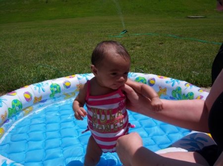 Sophia in the pool