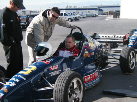 Scot in his Formula One Car