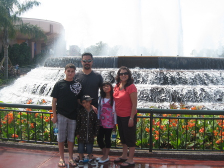 Family shot at Disney's EPCOT Center.
