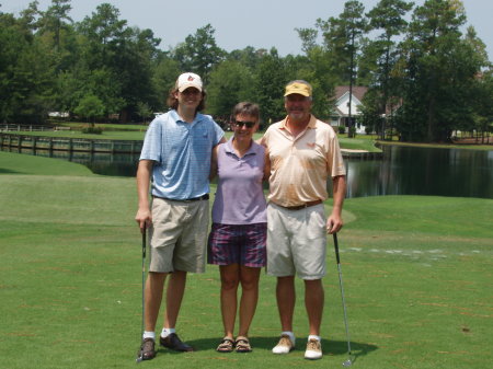 Justin, Kim and Dave enjoy playing golf