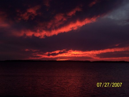 Sunset at my cabin before a storm came in.