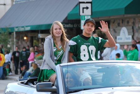My son in the Homecoming parade