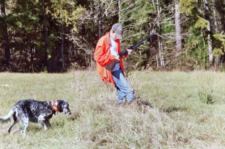 Rio teaching Corbin how to bird hunt