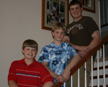 My three boys, Mother's Day 2008