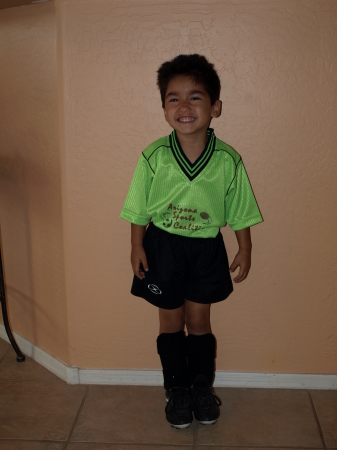 Jayden ready for Soccer