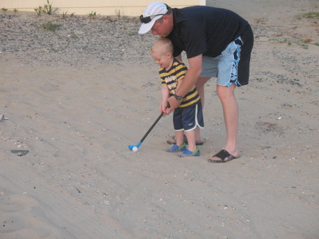 Teaching Nephew Brandon the Joys of GOLF