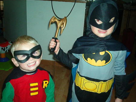 My boys...Batman and Robin.