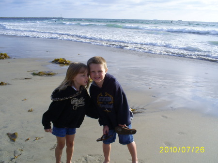 Makayla and Wyatt at the beach in San Diego...