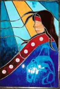 gitxsan girl stained glass