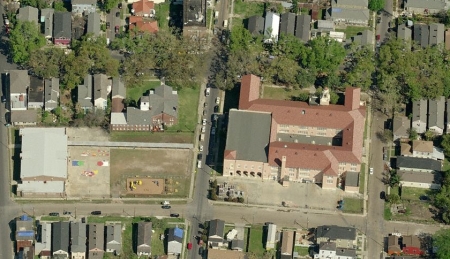 Behrman School  rear entrance / with Gym