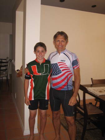 Mike and Hunter before a long ride...