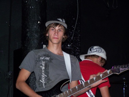 Son Cody at one of his gigs.