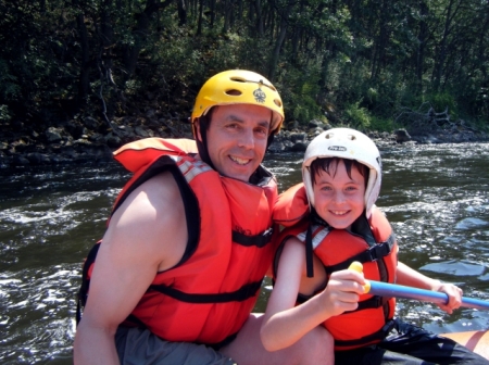 On the Upper Klamath River with son James