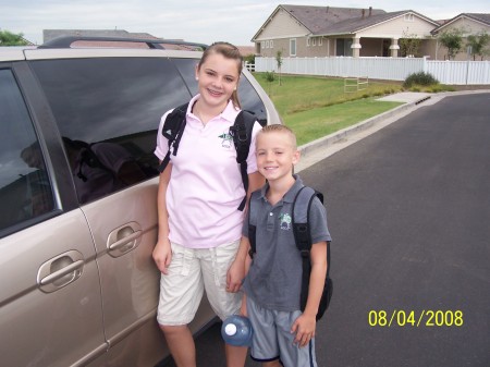 Drew and Bailey on the First Day of School